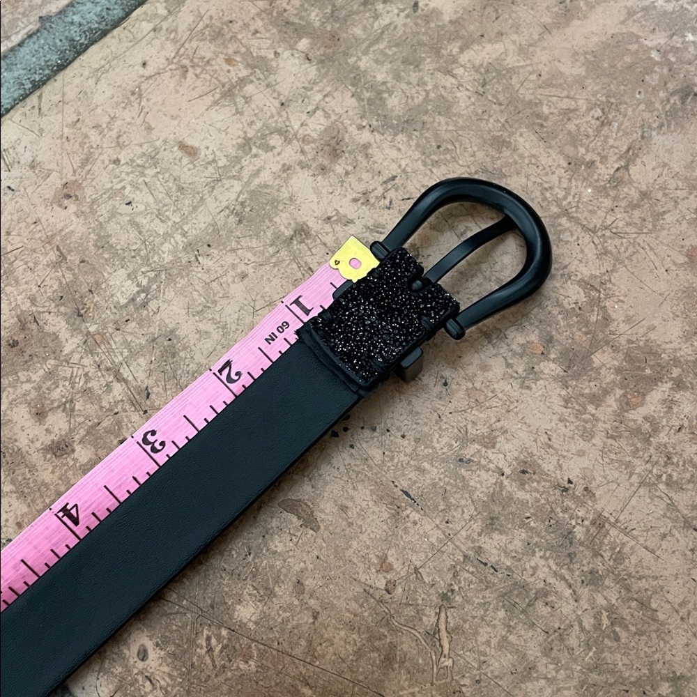 AllSaints Luna Sparkle Skinny Leather Black Western Belt Size Medium NWOT - Picture 11 of 16